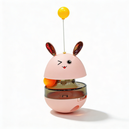 Light-up cat toy with rocker and feather + ball