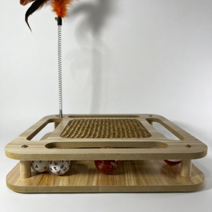 Interactive Wooden Cat Toy